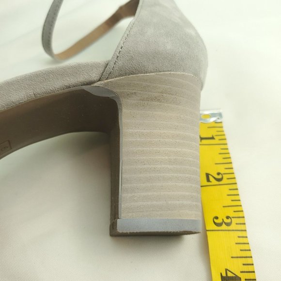 Aerosoles Womens Ooh La La Light Gray Suede Stacked Ankle Strap Block Heel Sz 11 - Picture 8 of 11